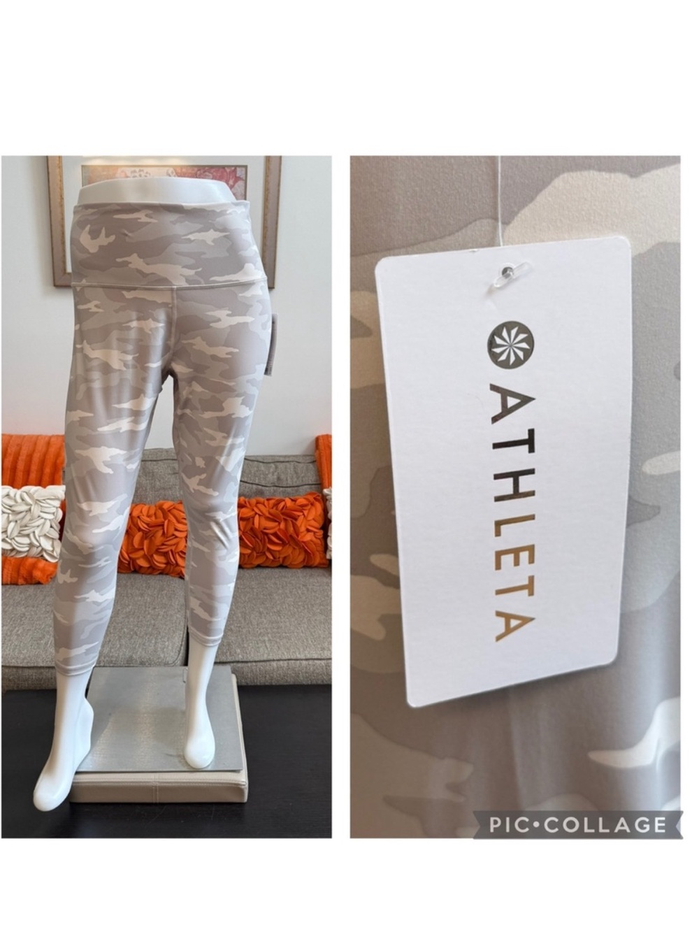 NWT ATHLETA HIGH RISE ELATION CAMO 7/8 TIGHT IN TAUPE NWT SIZE 1X